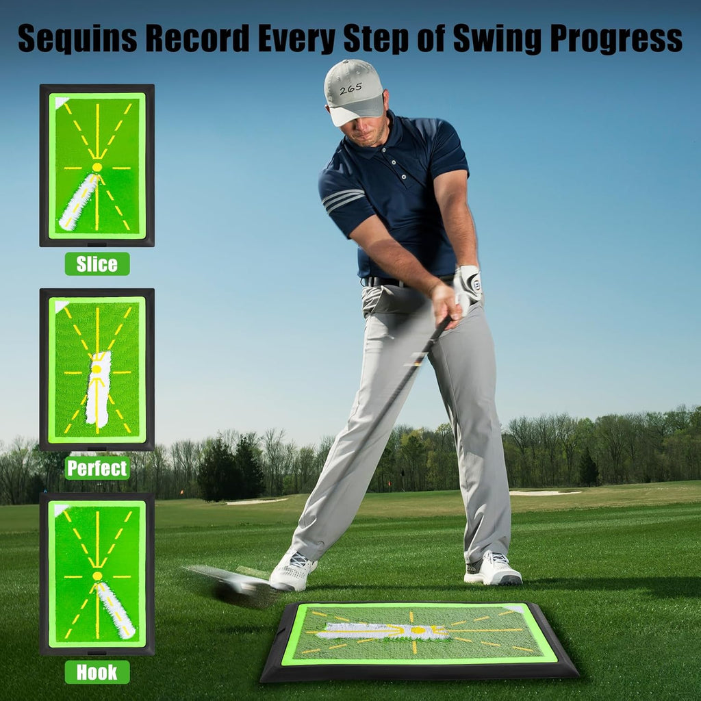 Professional Golf Swing Training Mat with Path Feedback for Indoor and Outdoor Use - Perfect for Beginners and All Skill Levels