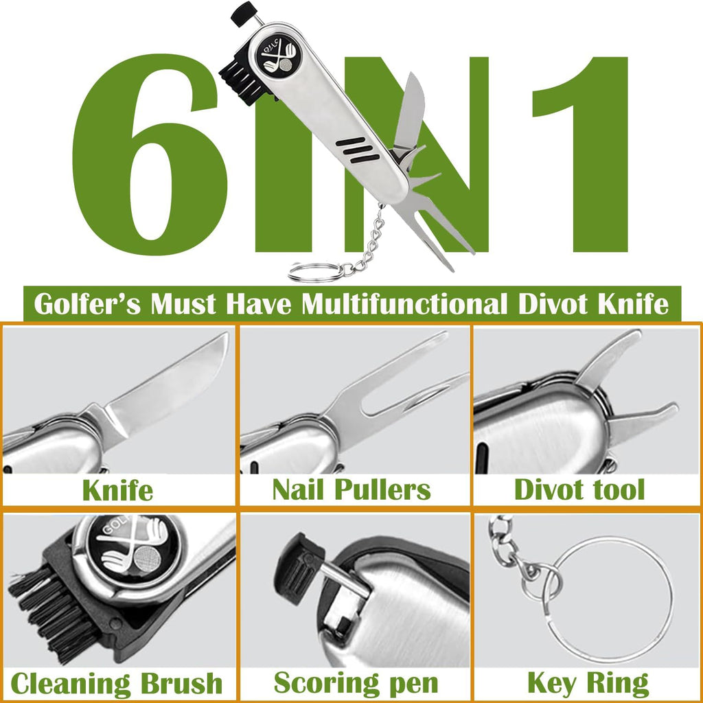 Men's Golf Accessories Kit: Comprehensive Gift Set with Rangefinder, Multi-Function Clubs, Golf Balls, Brushes, Scorekeeper, Shafts, Clips, and Gift Boxes