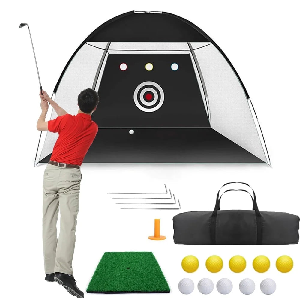 Collapsible Indoor and Outdoor Golf Chipping Net - Foldable Pitching Cages for Golf Practice and Training