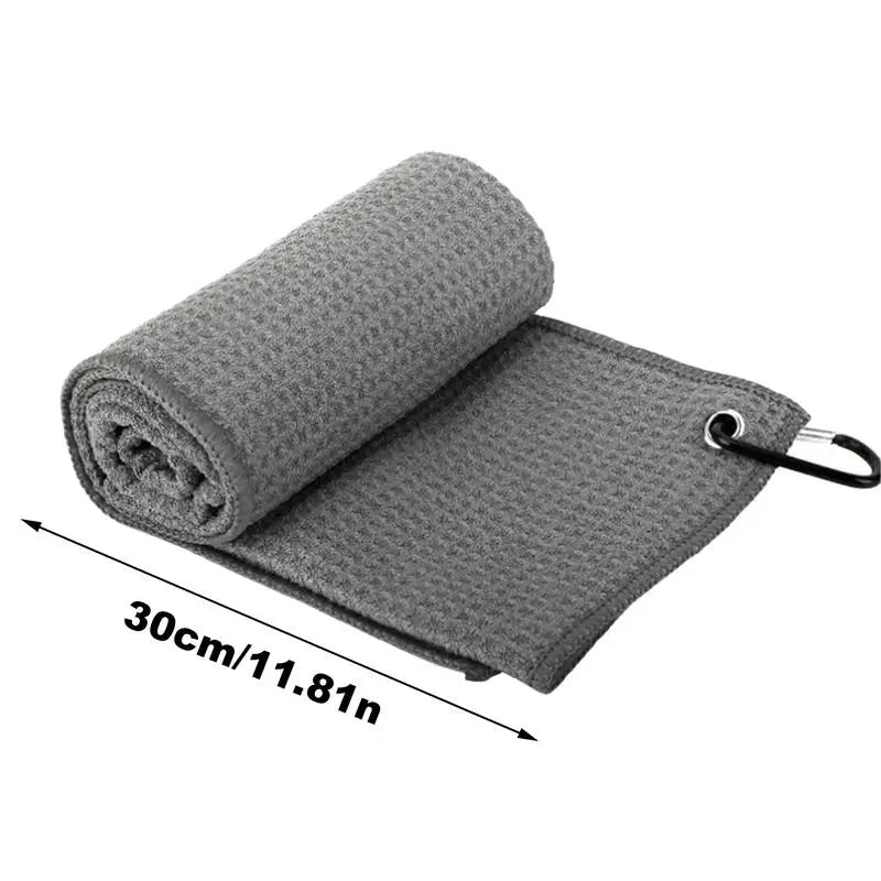 Microfiber Golf Towel - Soft, Absorbent Cleaning Rag with Clip for Golf Clubs and Accessories