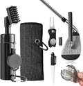 Professional Golf Club Cleaning Kit with Water Brush, Towel, Divot Repair Tool, Groove Sharpener, and Golf Ball Alignment Accessories