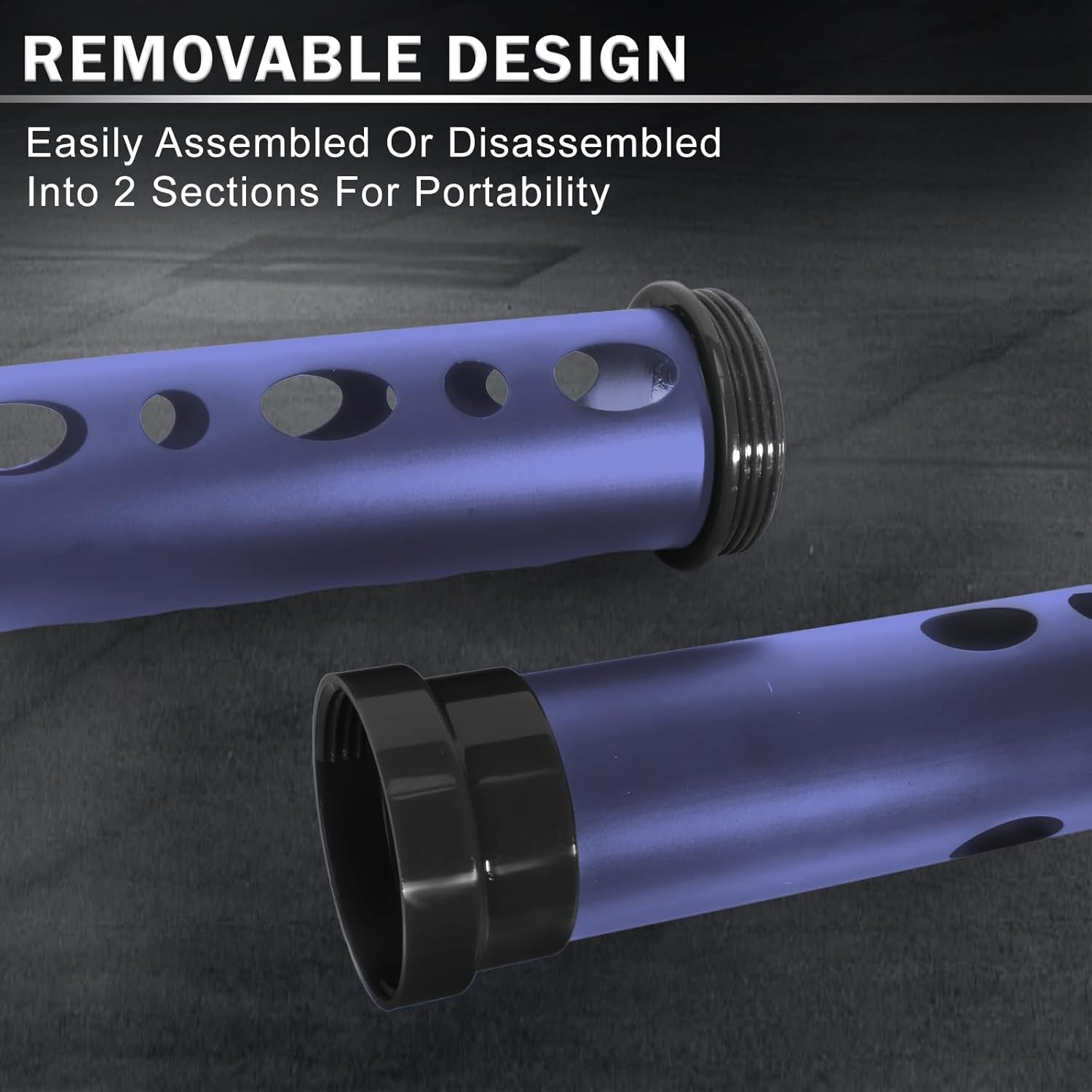 Aluminium Alloy Golf Ball Retriever Shag Tube - Holds 20 Golf Balls, Blue/Black