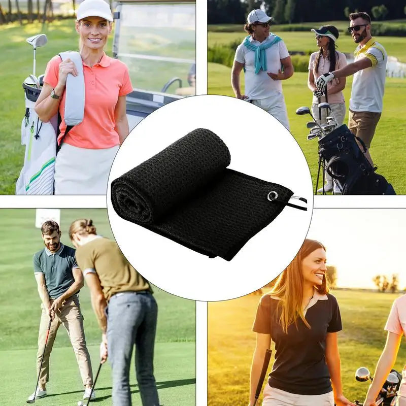Microfiber Golf Towel - Soft, Absorbent Cleaning Rag with Clip for Golf Clubs and Accessories