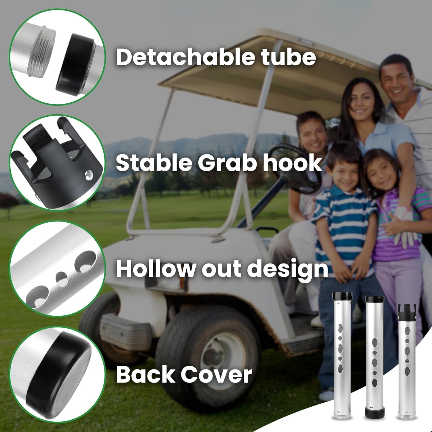 Premium Telescopic Golf Ball Retriever and Accessories Set: Includes Golf Tees, Ball Cleaner, Stamp, Holder, and Practice Balls