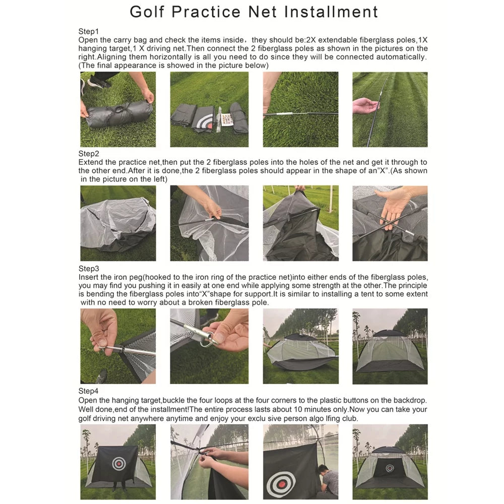 Collapsible Indoor and Outdoor Golf Chipping Net - Foldable Pitching Cages for Golf Practice and Training
