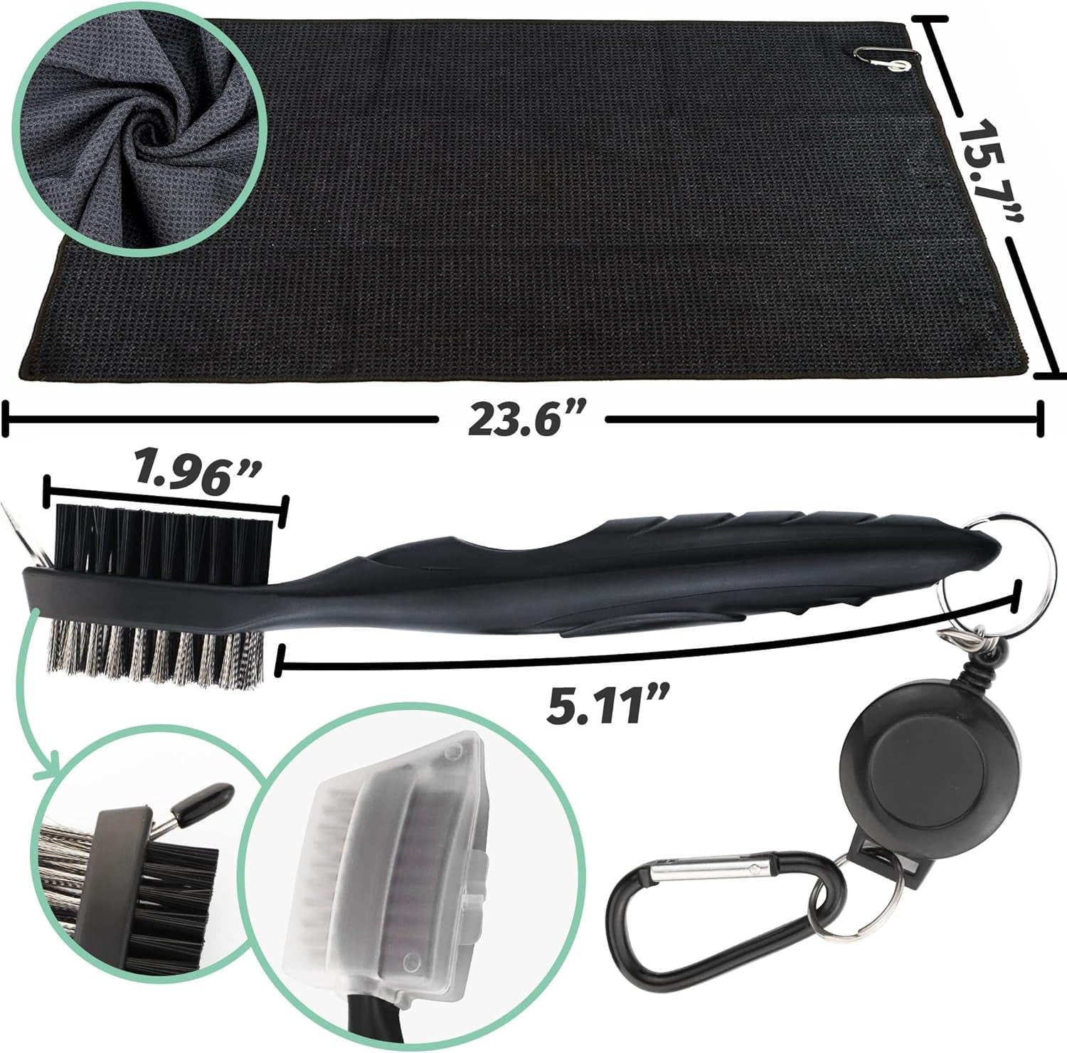 Comprehensive 29-in-1 Golf Essentials Kit - Includes Golf Towel, Club Brush, Gift Golf Balls, Line Stencils and Pens, Tees, Markers, and Divot Repair Tool - Premium Accessories for Golf Enthusiasts