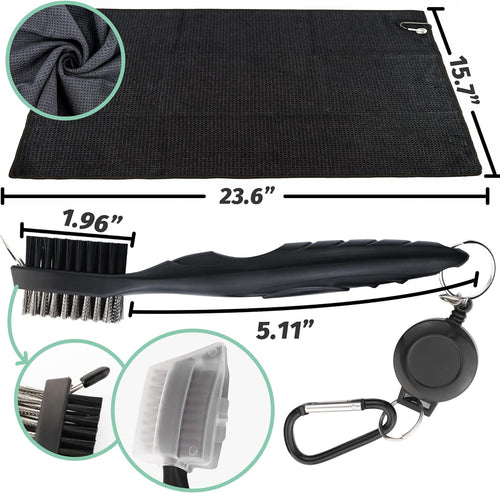 Comprehensive 29-in-1 Golf Essentials Kit - Includes Golf Towel, Club Brush, Gift Golf Balls, Line Stencils and Pens, Tees, Markers, and Divot Repair Tool - Premium Accessories for Golf Enthusiasts