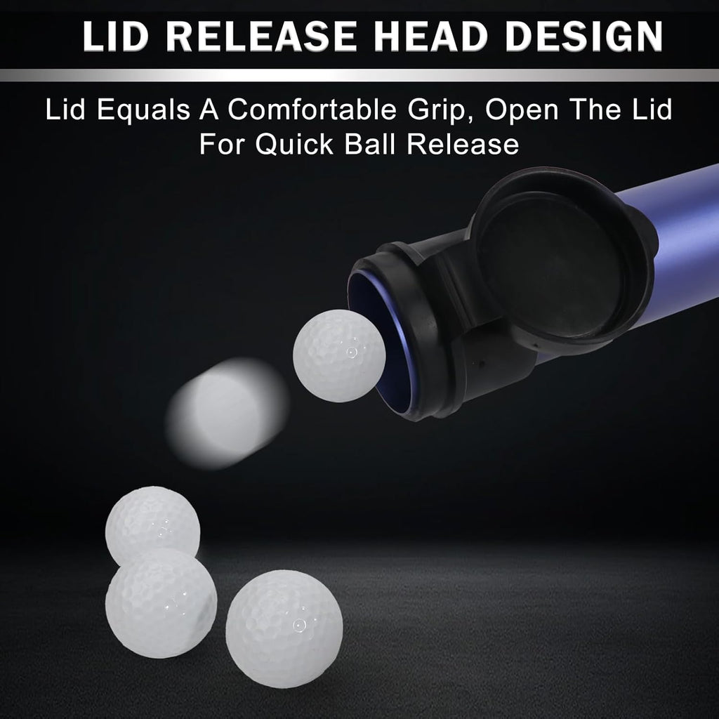 Aluminium Alloy Golf Ball Retriever Shag Tube - Holds 20 Golf Balls, Blue/Black