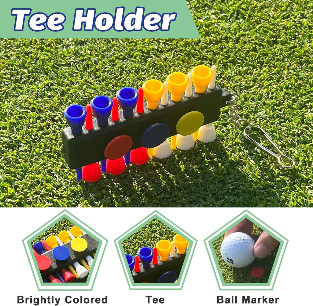 Comprehensive 29-in-1 Golf Essentials Kit - Includes Golf Towel, Club Brush, Gift Golf Balls, Line Stencils and Pens, Tees, Markers, and Divot Repair Tool - Premium Accessories for Golf Enthusiasts